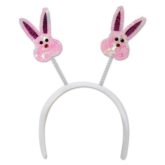 Beistle Adult Pink Sequined Bunny Boppers, 2ct.